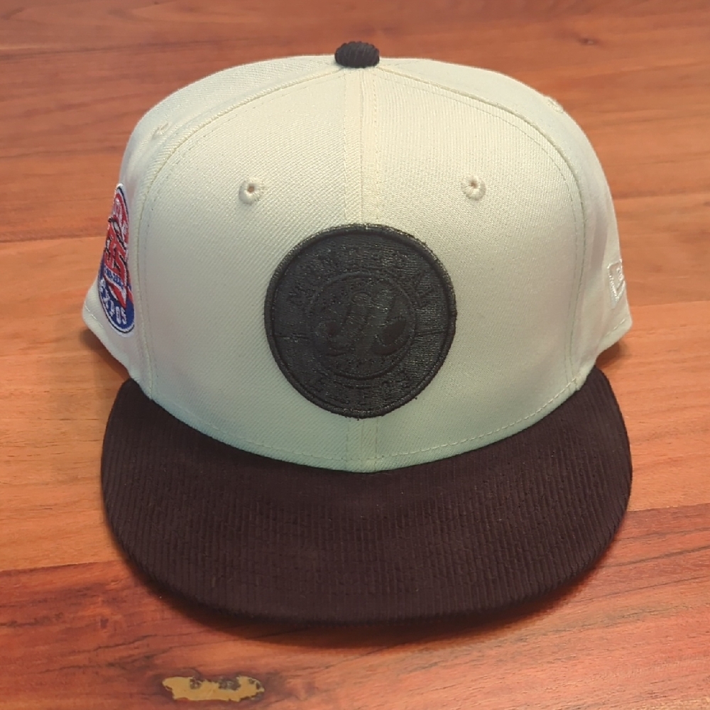 Montreal Expos Cream And Black Corduroy Brim Fitted With Sidepatch